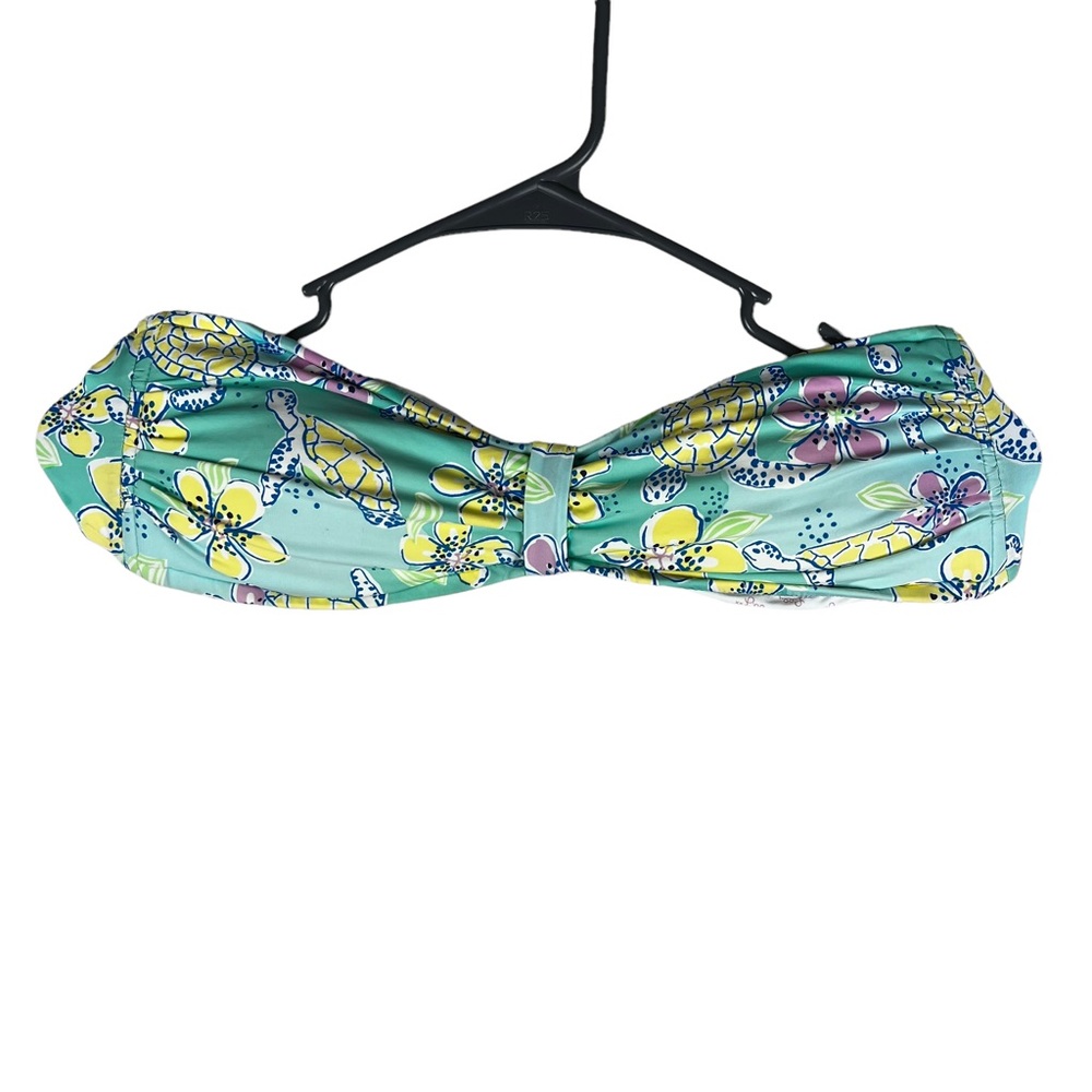 Lilly Pulitzer Turtle Print Strapless Bikini Top Size Medium